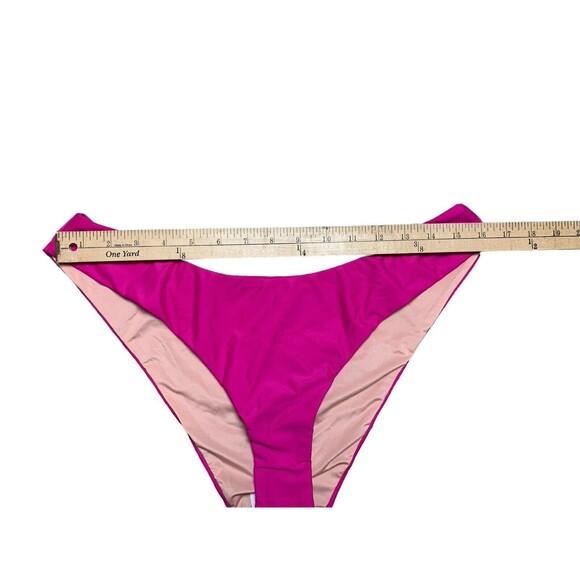 New! J.Crew Bikini Bottom Women’s Lg Curved Waist Cheeky Radiant Fuchsia BC125 - Picture 2 of 7